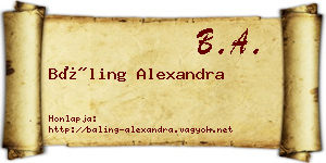 Báling Alexandra névjegykártya