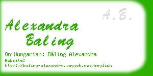 alexandra baling business card